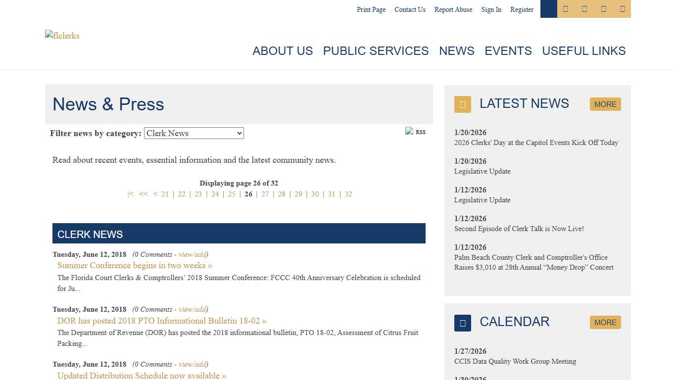 News & Press - Florida Court Clerks & Comptrollers